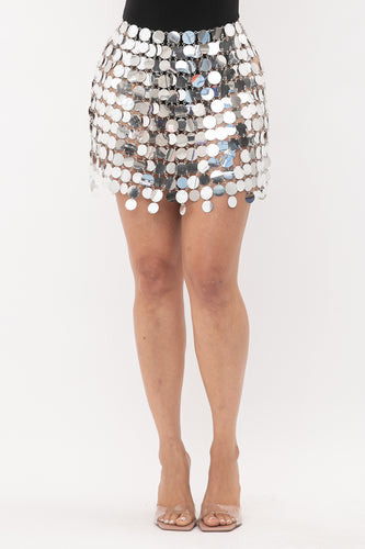 METAL SEQUIN SKIRT