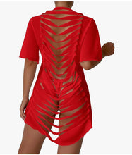 Load image into Gallery viewer, Ocean Mesh Bathing Suit Cover Ups Ripped See Through Swimsuit Short Beach Dres