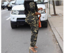 Load image into Gallery viewer, Long Camouflage Drawstring Waist One-Piece Camo Rompers