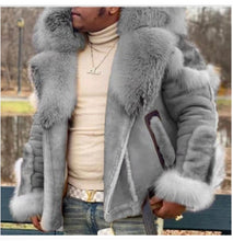 Load image into Gallery viewer, Warm Large Fur Collar Coat Jacket