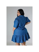 Load image into Gallery viewer, Classic Denim Elegance Collared Dress