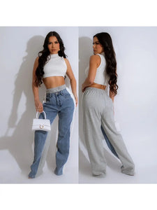 Denim Front Joggers