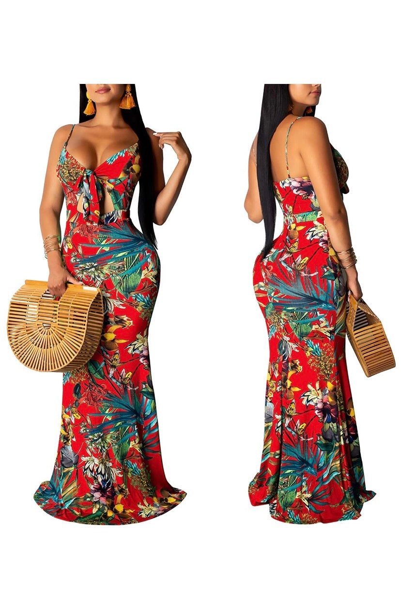 SheKiss Women's Summer Floral Spaghetti Strap Long Maxi Dresses Low-Cut  Bohemian Beach Sundress : : Clothing, Shoes & Accessories