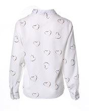 Load image into Gallery viewer, Heart Print V-Neck Long Sleeve Casual Top