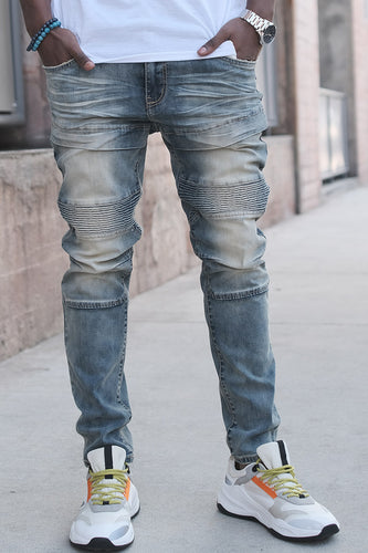 KING MOTO BIKER DENIM JEANS 