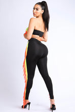Load image into Gallery viewer, Ombre fringe tube top set with leggings summer2020